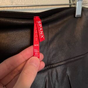 SPANX Black Faux Leather Leggings